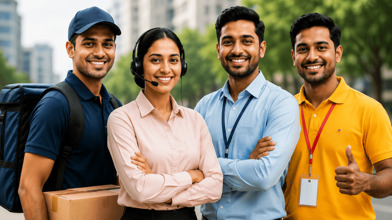 Frontline workers and delivery drivers in India